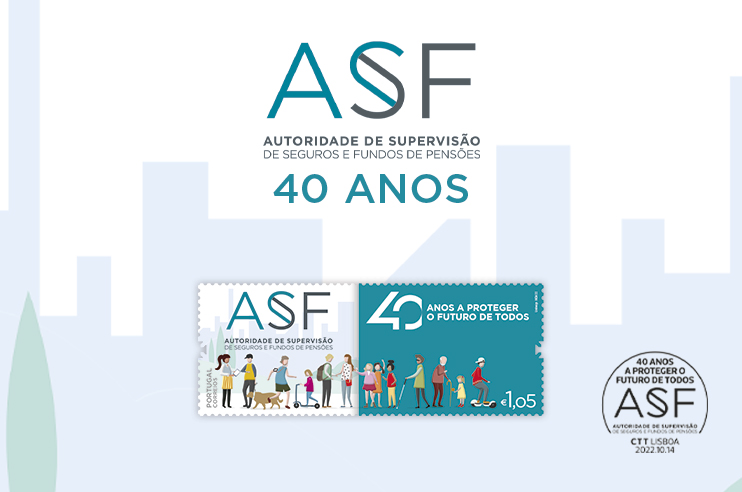 Selo da ASF com diversas figuras e pessoas.
