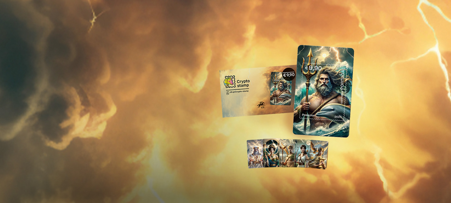 Crypto Stamp Poseidon plus the 5 stamps from the collection.